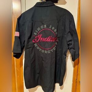 Indian Motorcycle Men's Short-Sleeve Casual Shirt, Black
